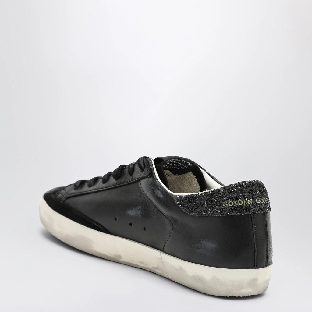 Golden Goose Super-star black low trainer with rhinestones