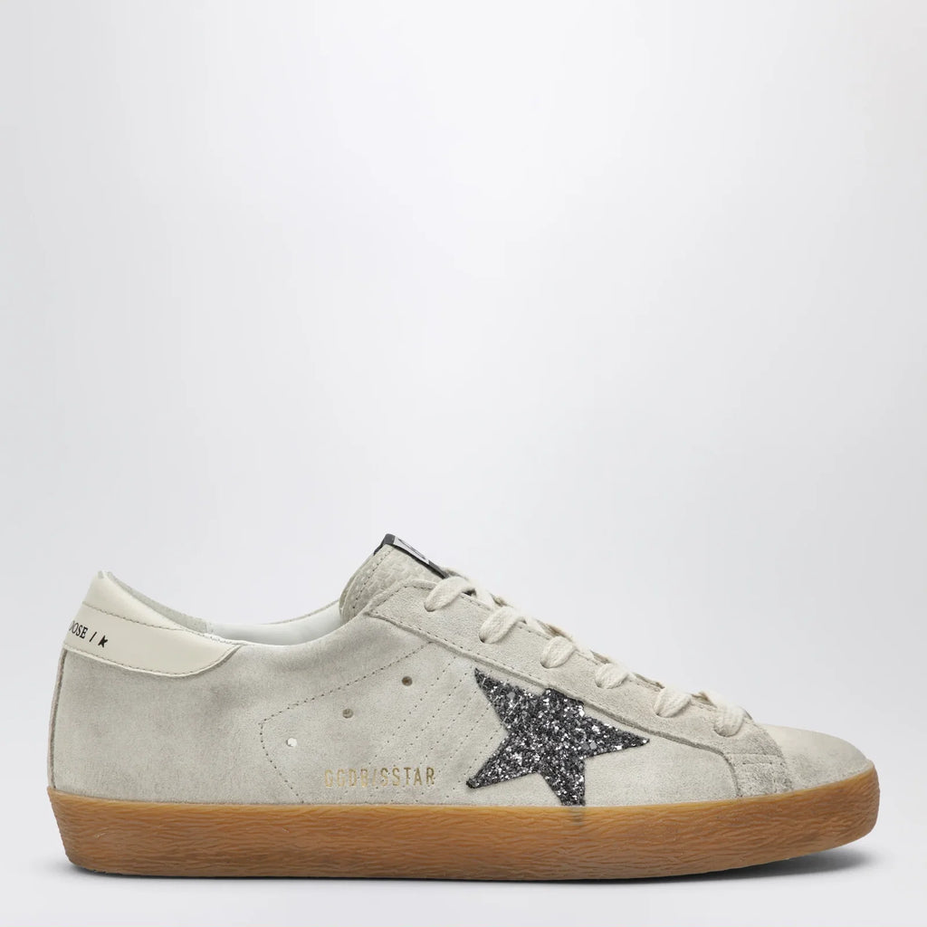 Golden Goose Super-Star sneakers in pearl with glitter star