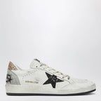 Golden Goose White and black Ball Star sneakers with gold glitter