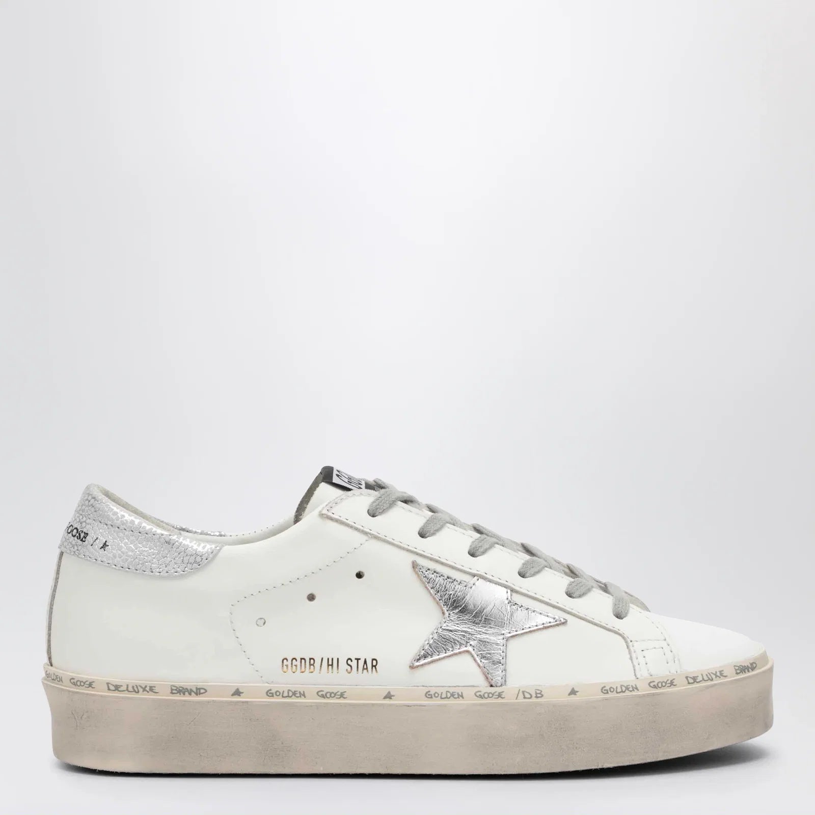Golden Goose White/silver Hi-Star Sneakers