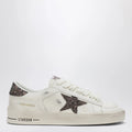 Golden Goose Stardan Sneakers in white leather and brown glitter