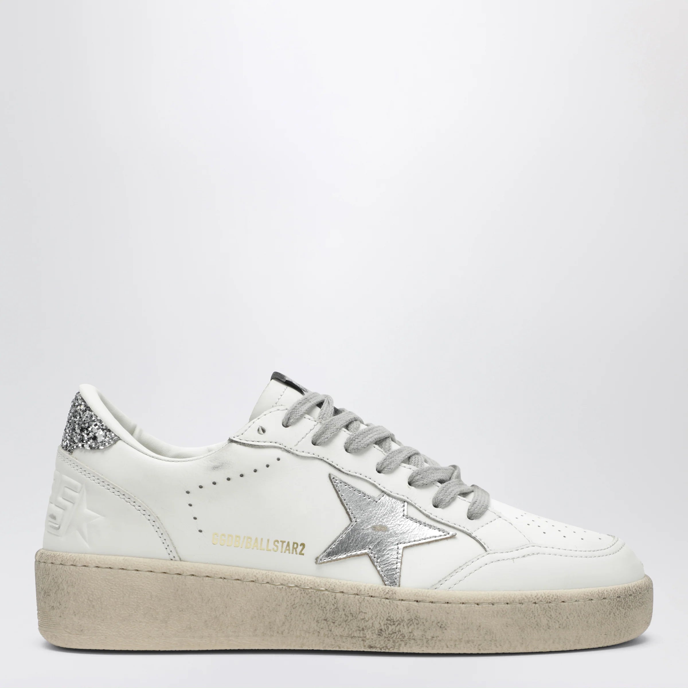 Golden Goose White/silver/platinum glitter Ball Star sneakers