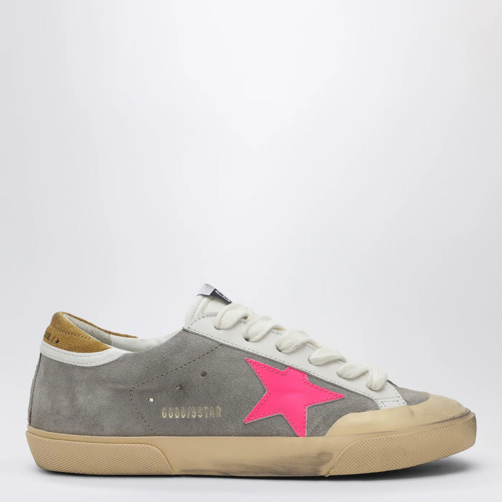 Golden Goose Super-Star Sneakers in taupe/fuchsia/ochre