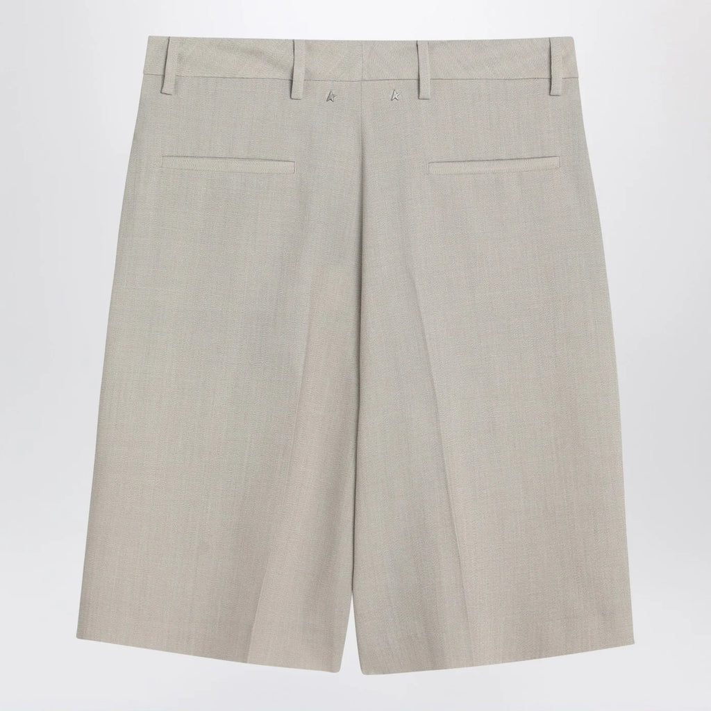 Golden Goose Beige mélange wool-blend bermuda