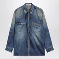 Golden Goose Blue oversized Patty shirt with denim print