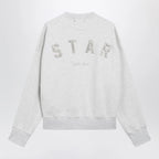 Golden Goose Women's Star cropped oversized cotton hoodie in grey