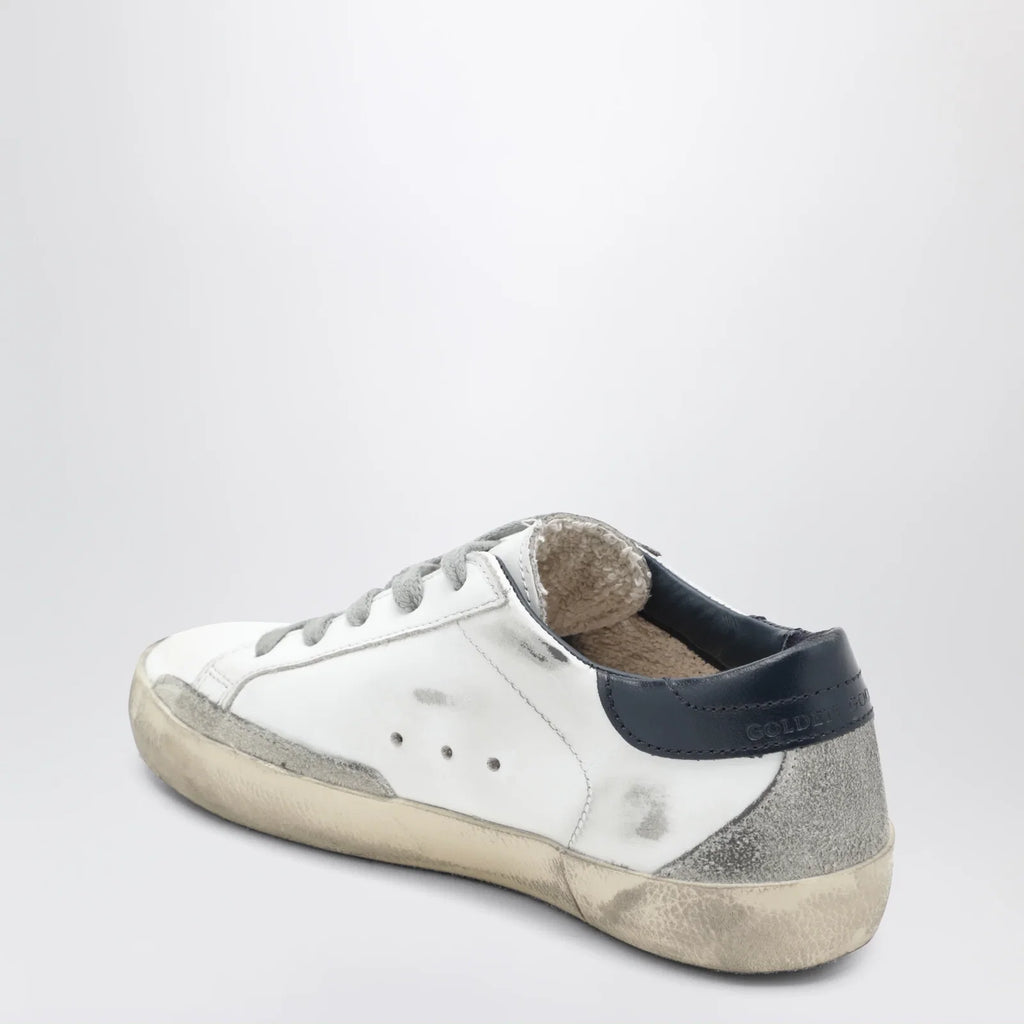 Golden Goose Super-Star Sneakers in white/navy blue