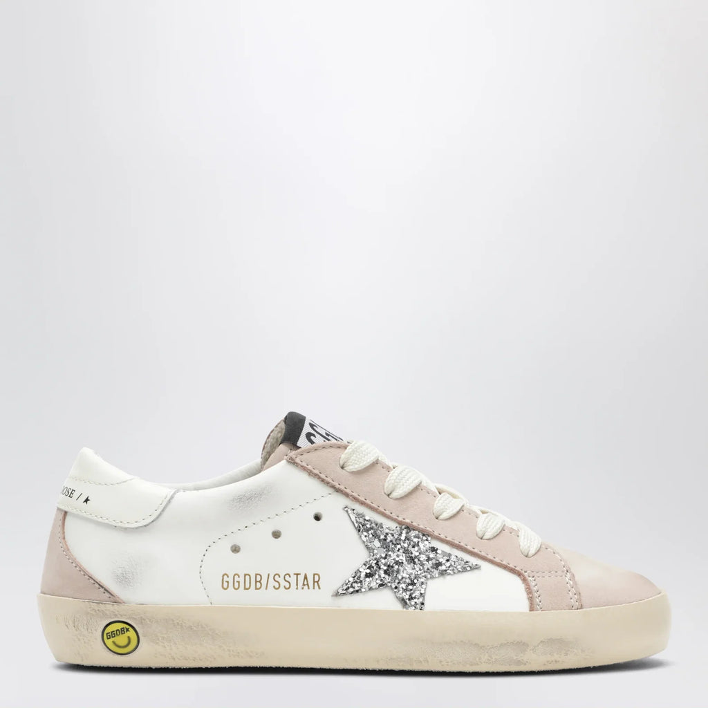 Golden Goose Super-Star sneakers in white/pink/silver