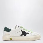 Golden Goose May sneakers in white/black/green leather