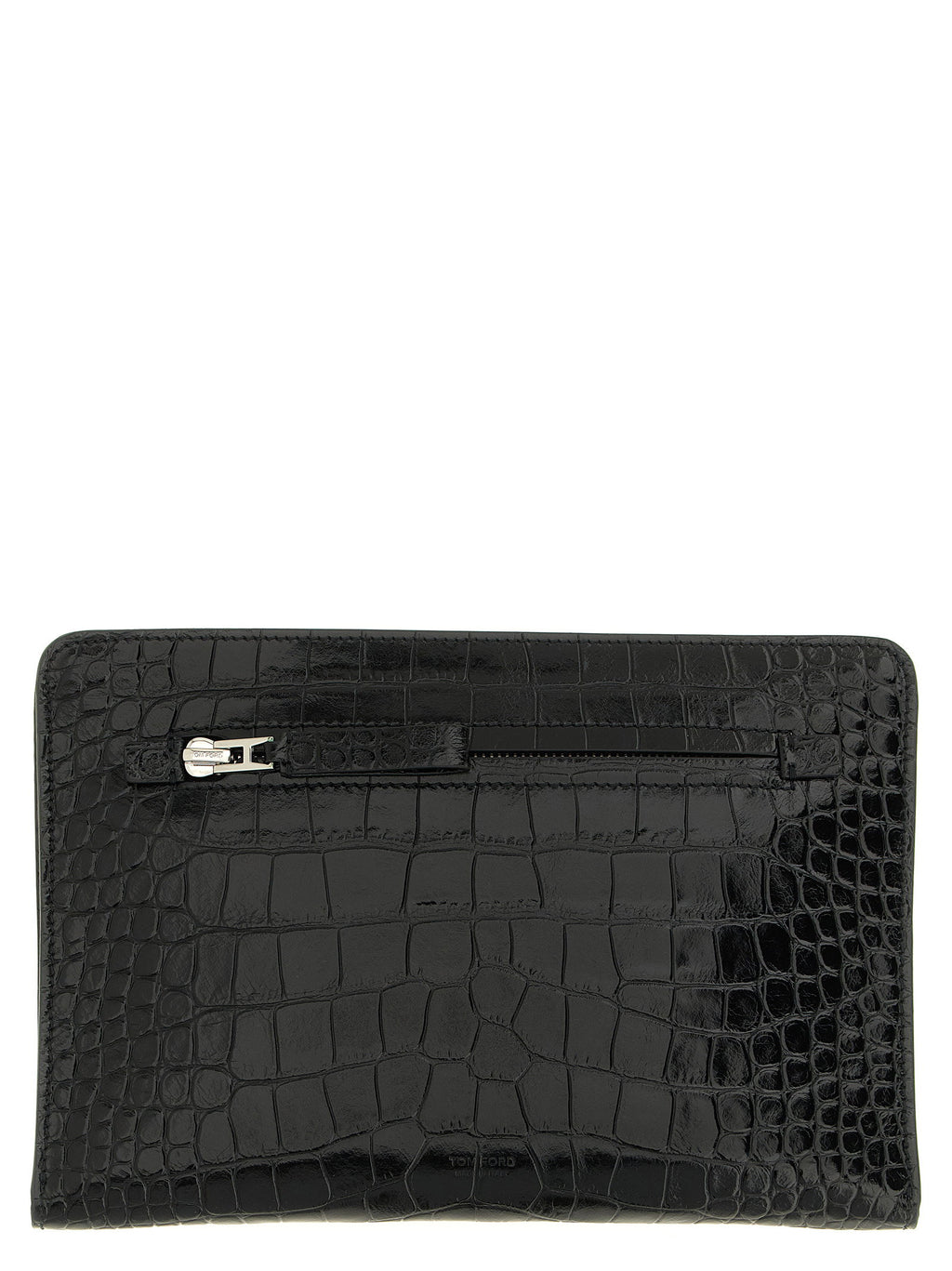 Tom Ford Croc Print Leather Clutch Bag