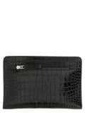 Tom Ford Croc Print Leather Clutch Bag