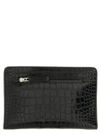 Tom Ford Croc Print Leather Clutch Bag