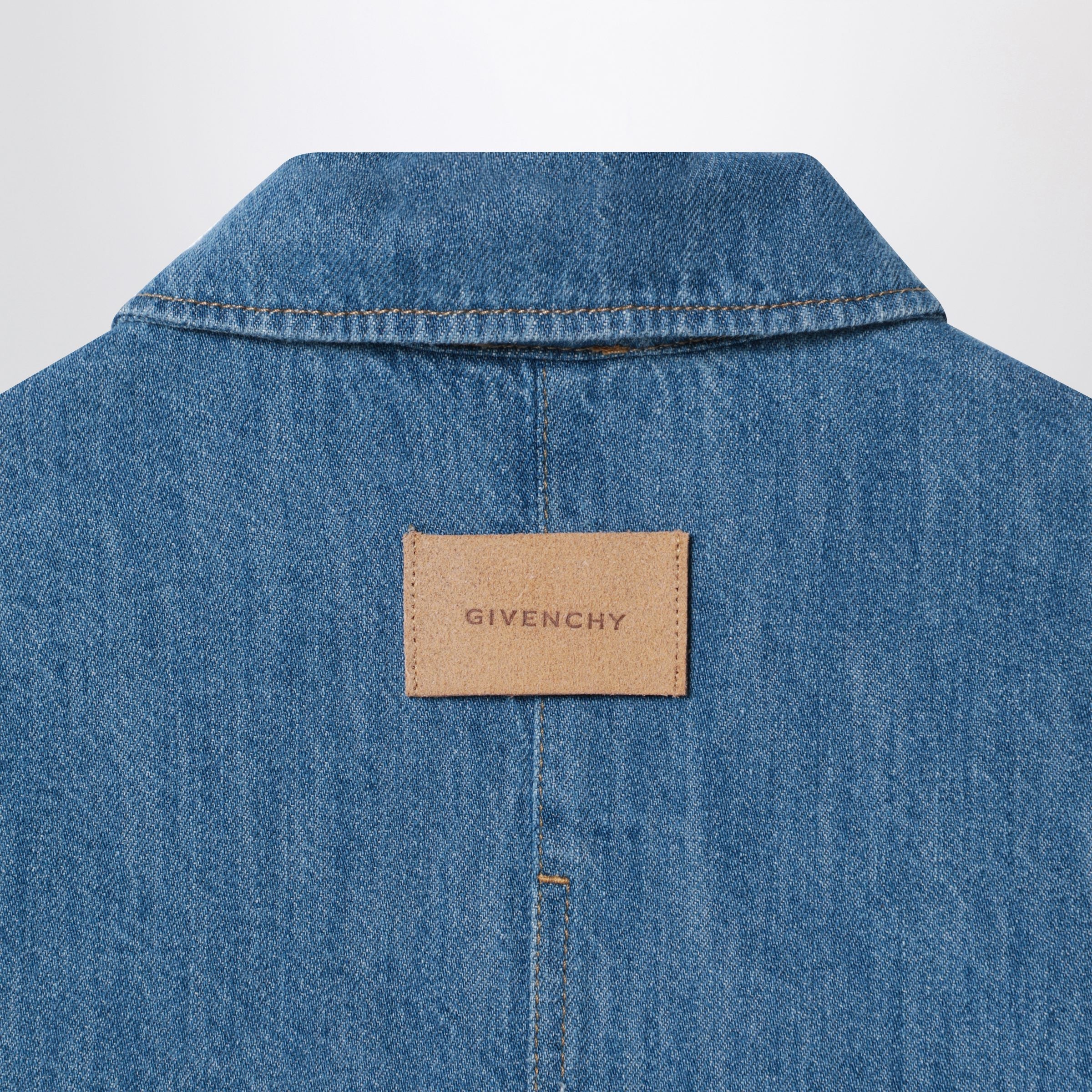 Givenchy Blue denim shirt with logo embroidery