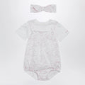 Givenchy White/pink cotton romper with headband