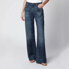 Haikure Korea jeans in washed dark blue denim