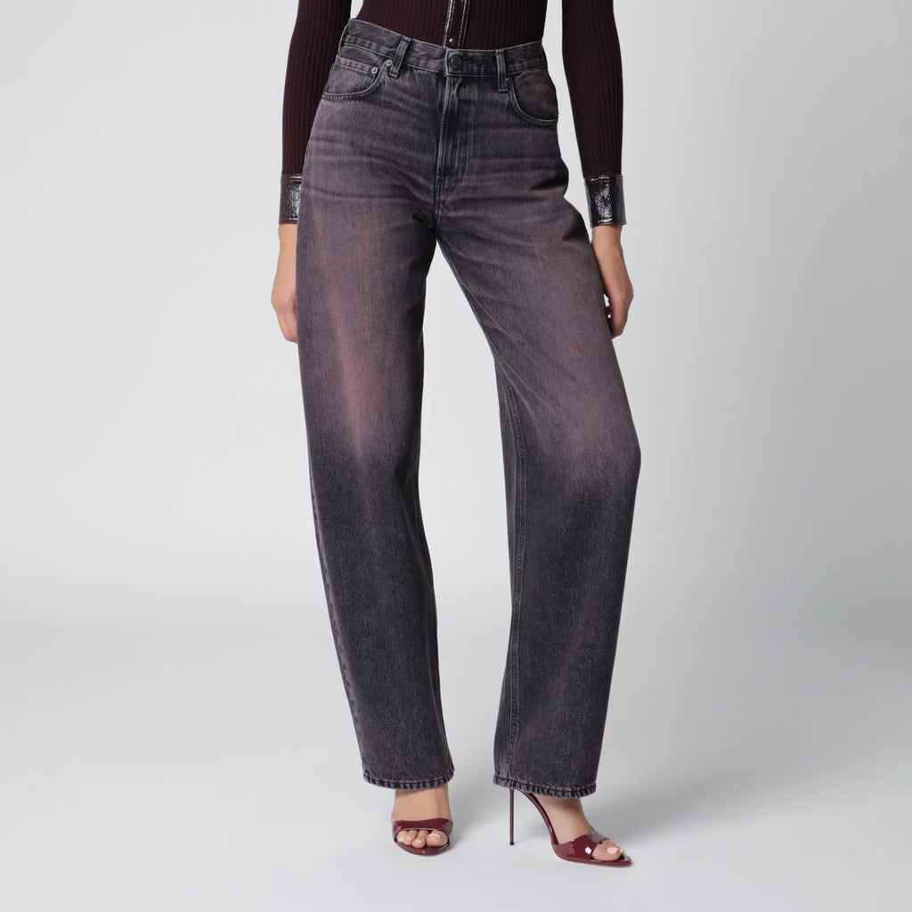HAIKURE Washed black-pink denim jeans