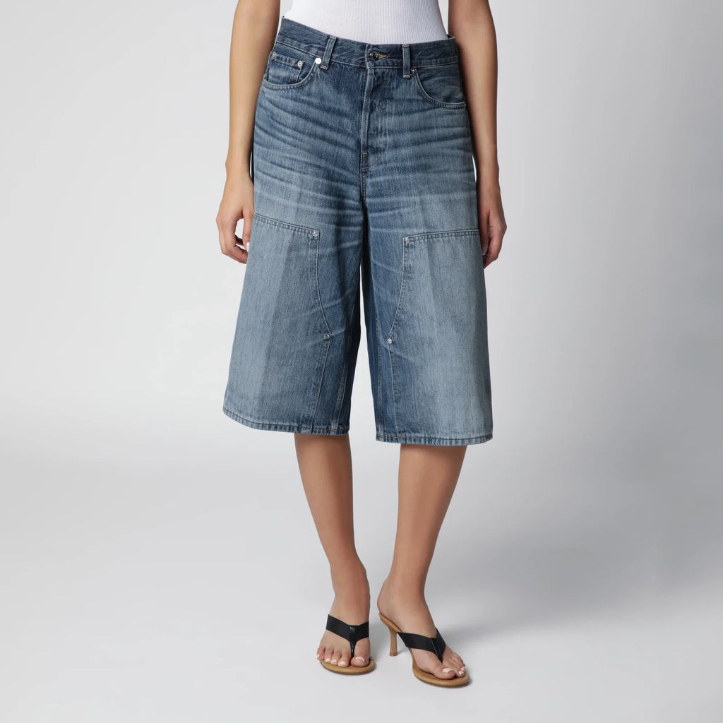 Haikure wide Bermuda shorts in Blue Ryder denim