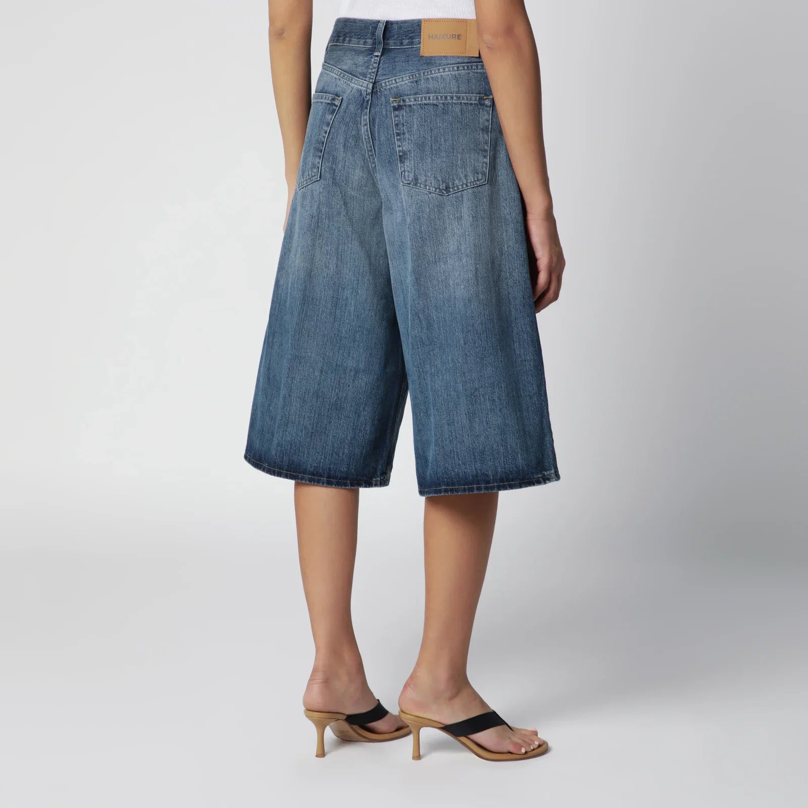 Haikure wide Bermuda shorts in Blue Ryder denim