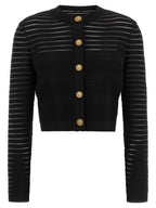 Balmain Semi-transparent Stripes Cardigan