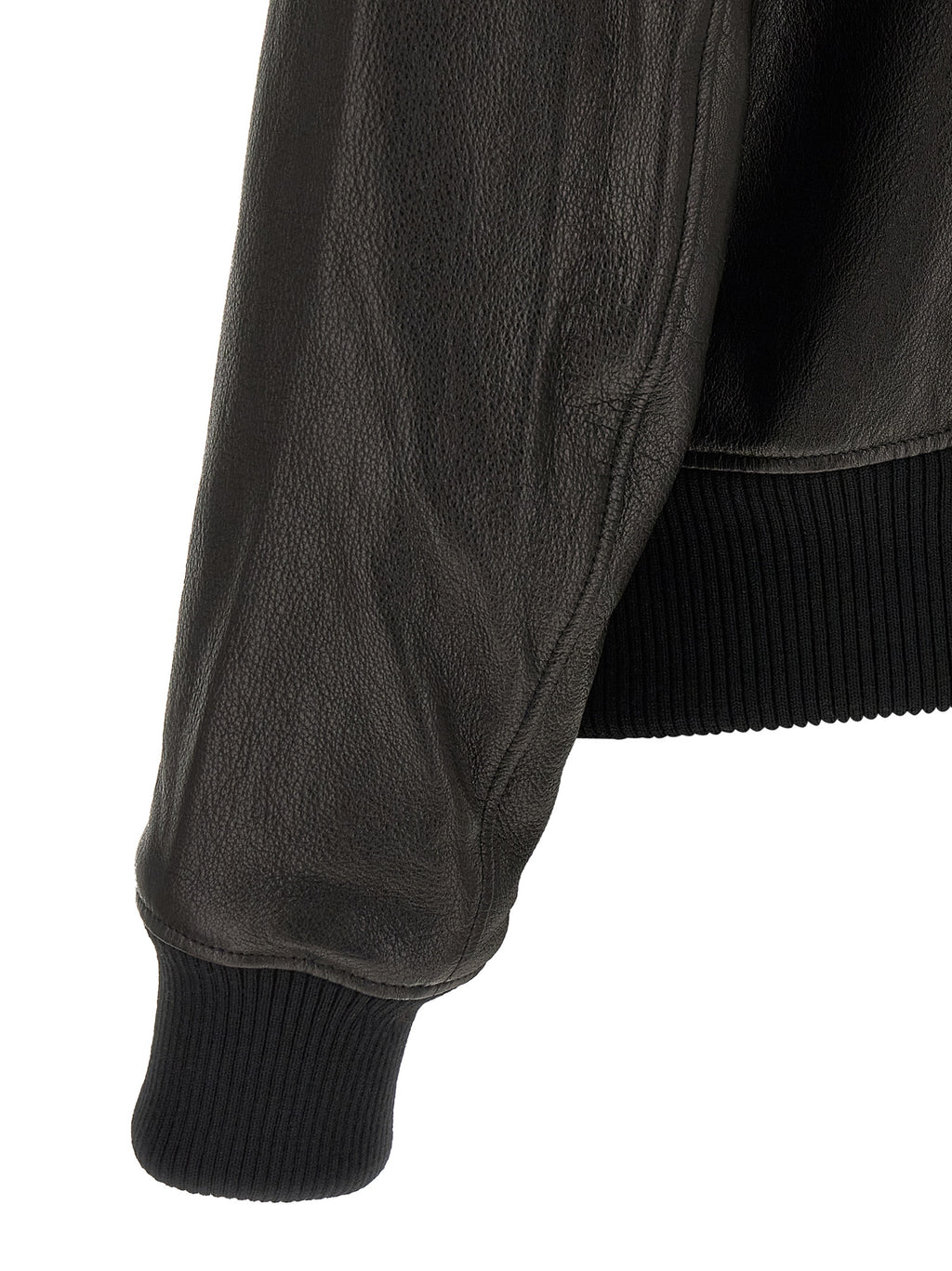 Ami Paris Ami De Coeur Leather Bomber Jacket