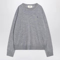 Ami Paris Gray Ami De Coeur sweater in wool and silk