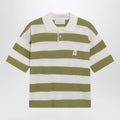 Ami Paris Ami de Coeur striped cotton knit polo shirt