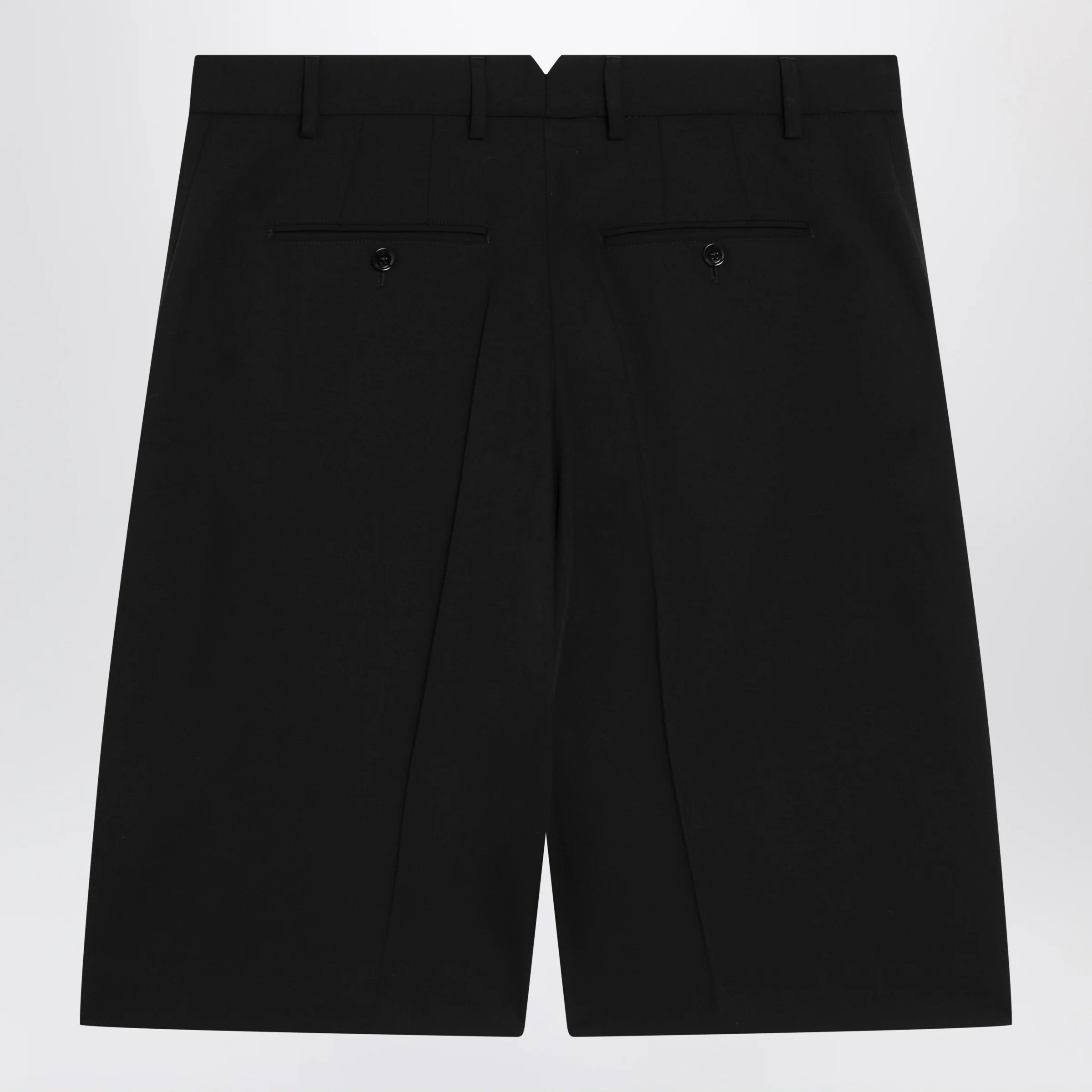 Ami Paris Black pleated bermuda shorts in cotton