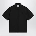 Carhartt WIP S/S Postal Zip Shirt in poly-cotton, black