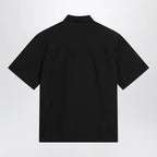 Carhartt WIP S/S Postal Zip Shirt in poly-cotton, black