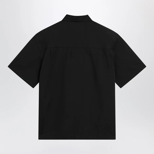 Carhartt WIP S/S Postal Zip Shirt in poly-cotton, black