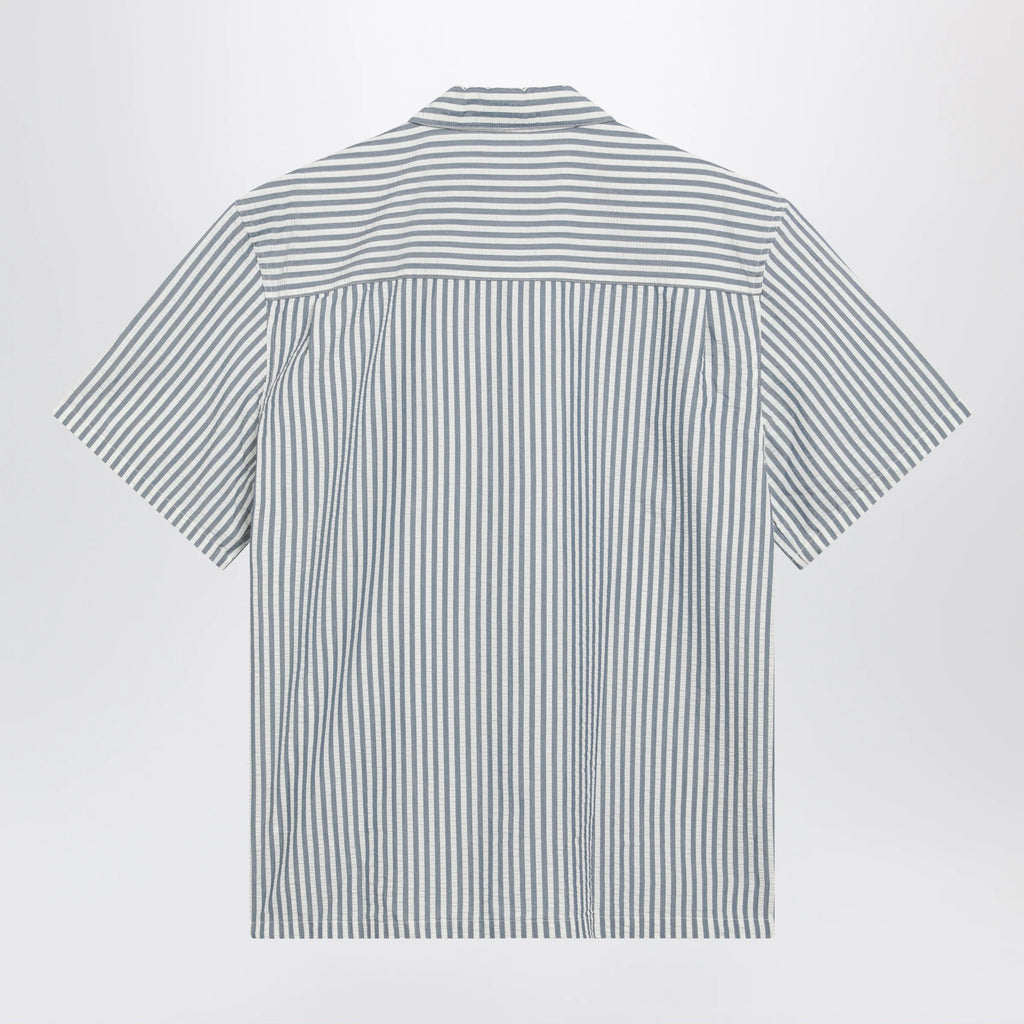 Carhartt WIP Leavel short-sleeve striped seersucker shirt in blue