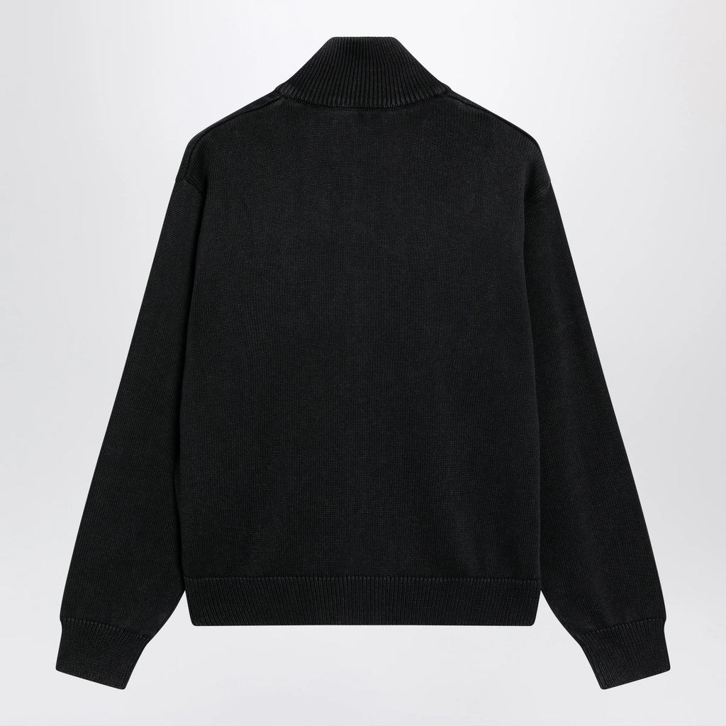 Carhartt WIP Black cotton knit zip cardigan sweatshirt