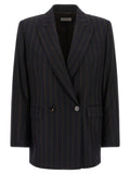 Alberto Biani Pinstripe Flannel Blazer