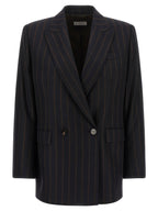 Alberto Biani Pinstripe Flannel Blazer