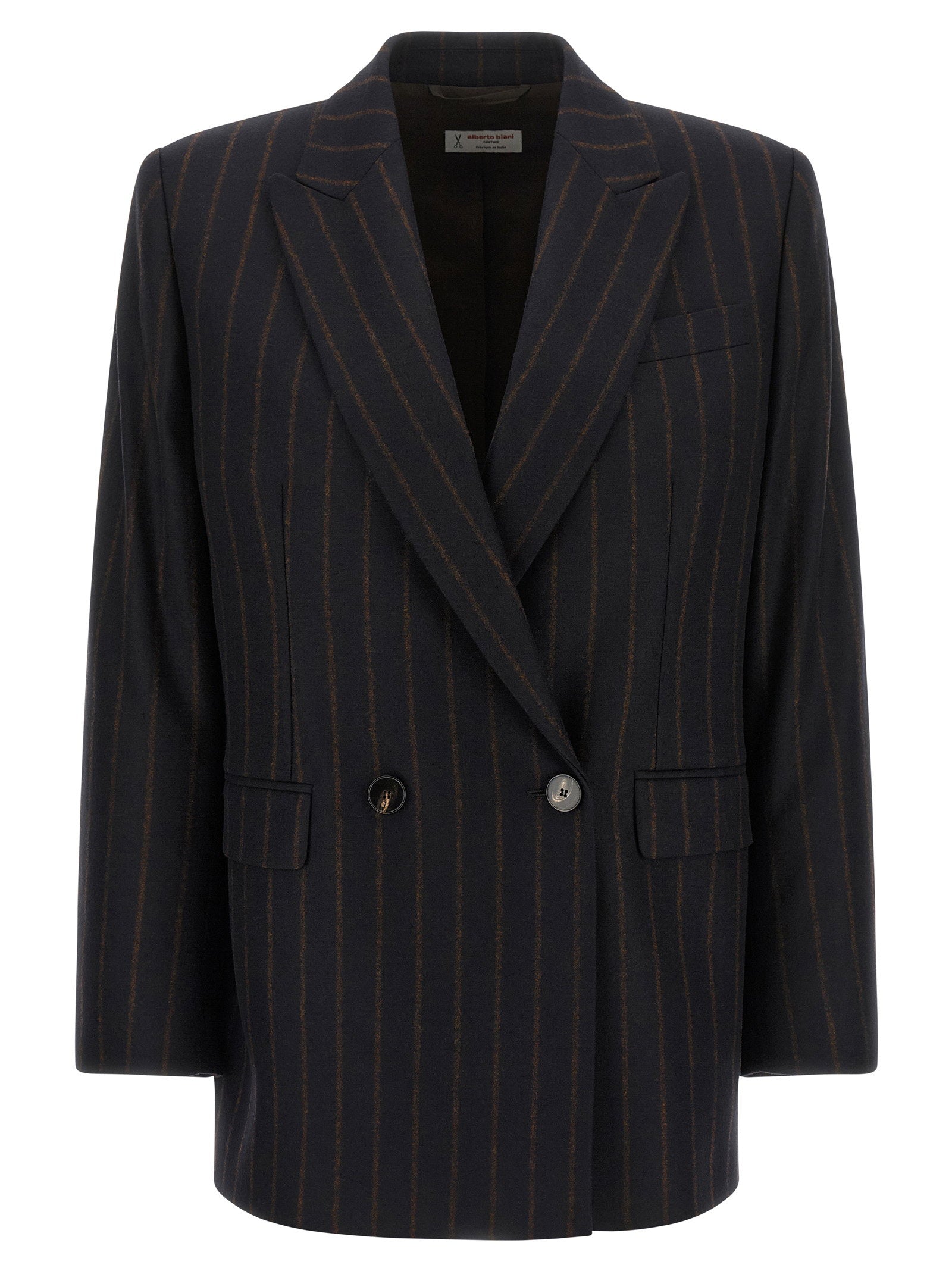 Alberto Biani Pinstripe Flannel Blazer