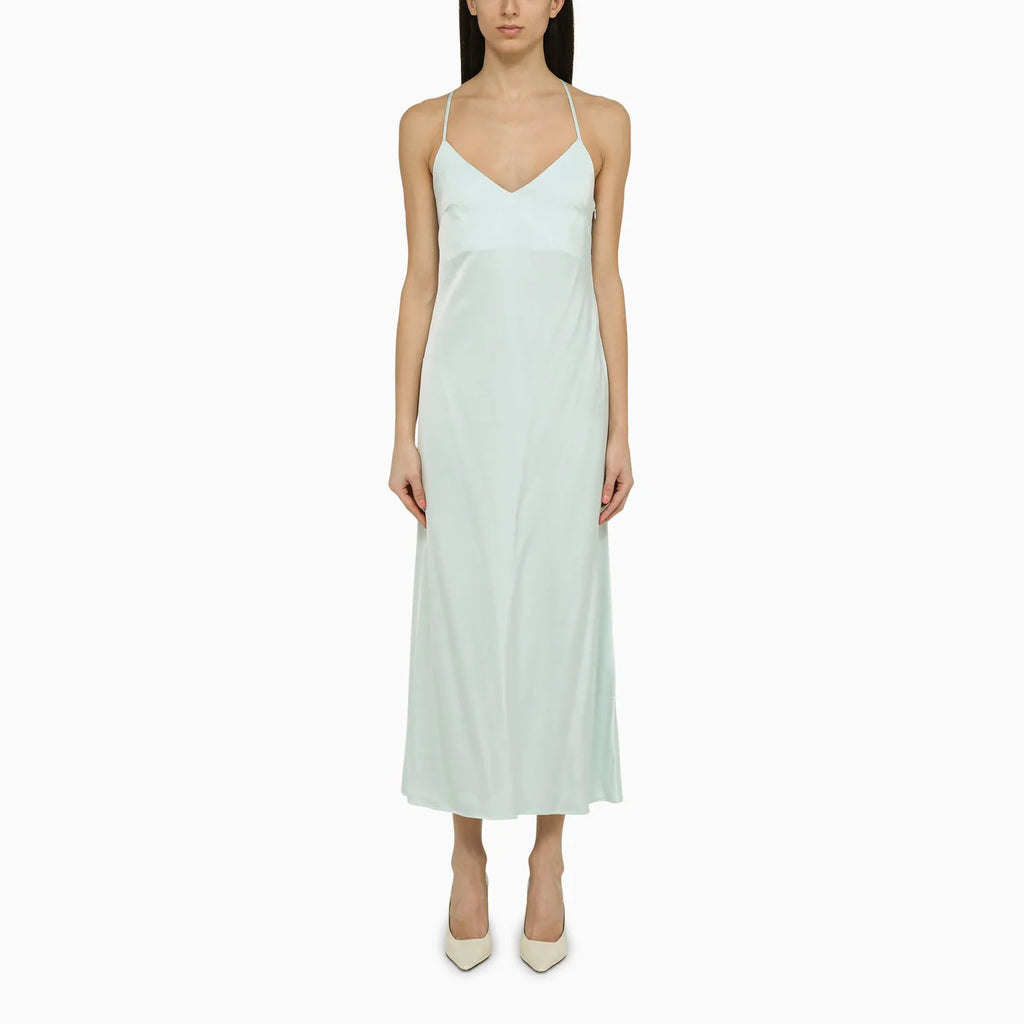 IVY OAK Noel light aqua satin dress