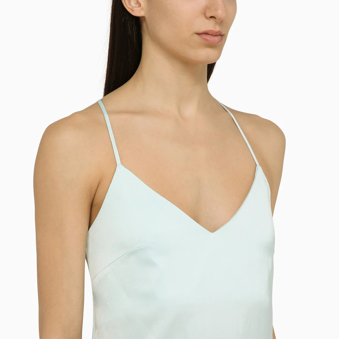 IVY OAK Noel light aqua satin dress