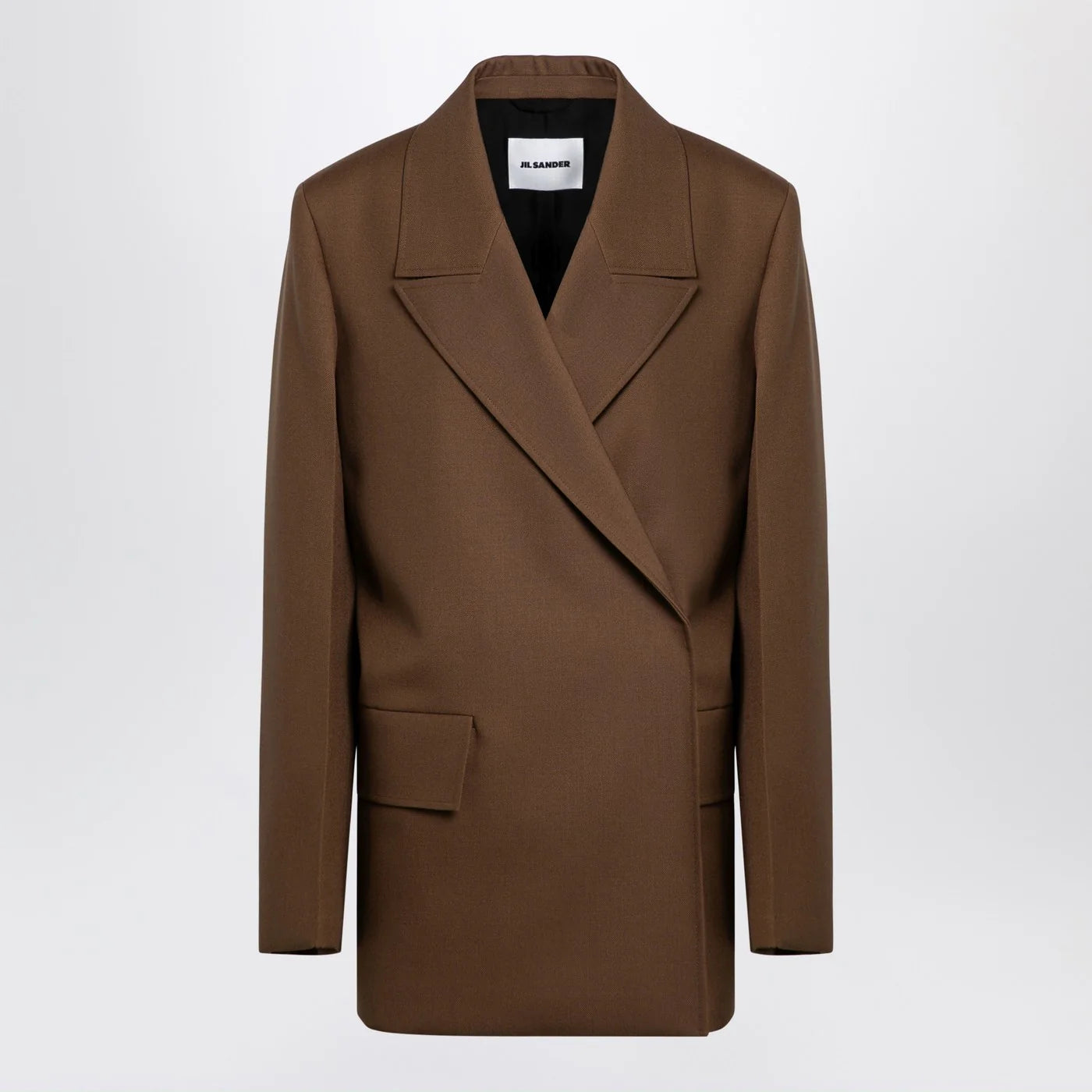 Jil Sander Brown wool double-breasted jacket