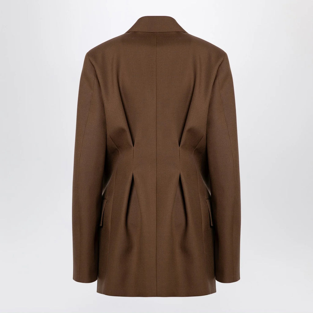 Jil Sander Brown wool double-breasted jacket