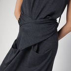 Jil Sander Gray dress in wool with crossover detail