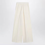 Jil Sander Wide cream trousers in silk blend
