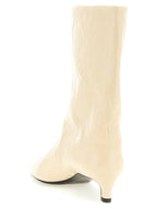 Jil Sander Craquelé Leather Ankle Boots