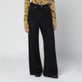 GANNI Black washed-effect baggy jeans