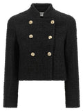 Balmain Double-breasted Tweed Short Jacket
