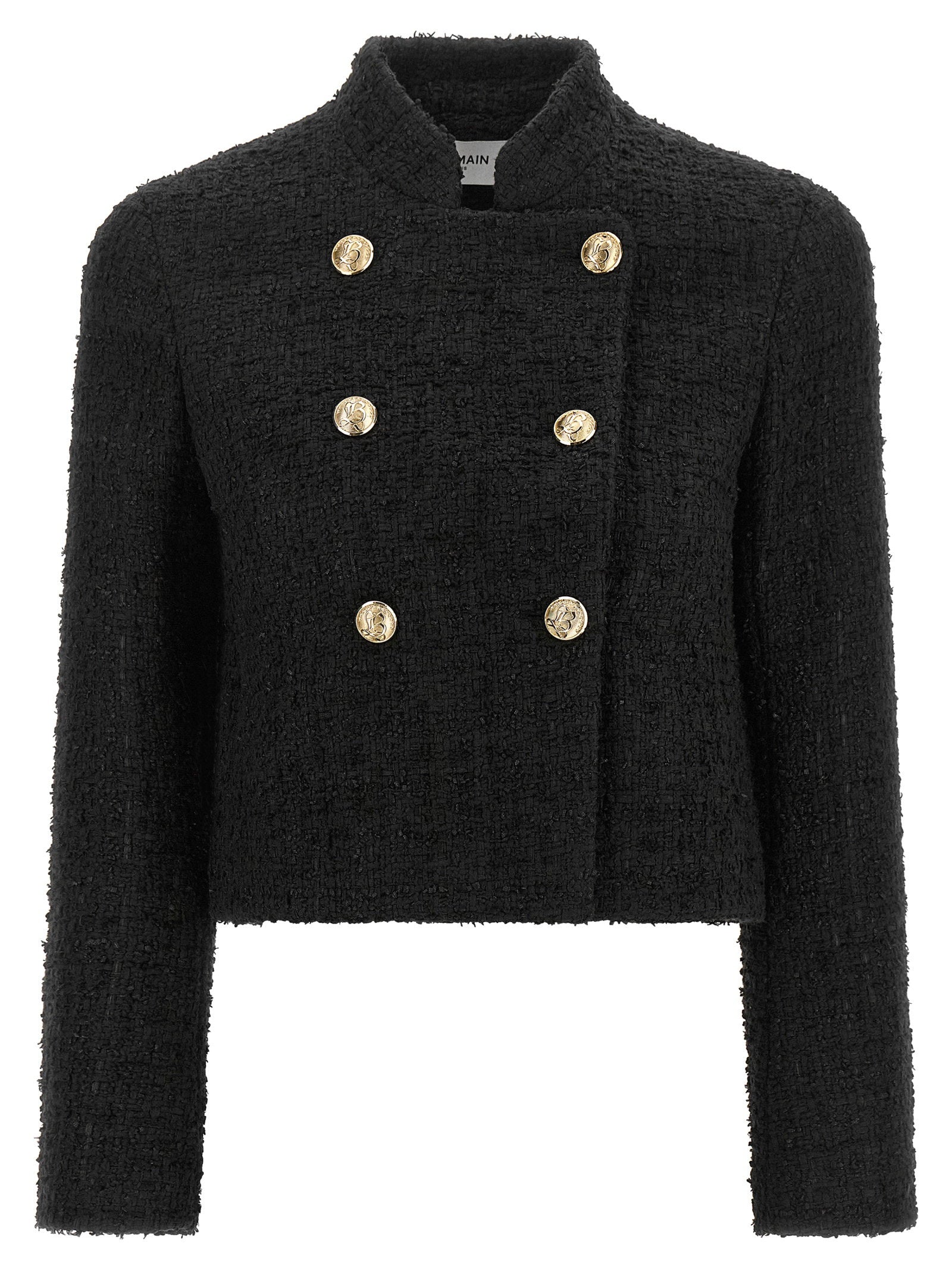 Balmain Double-breasted Tweed Short Jacket