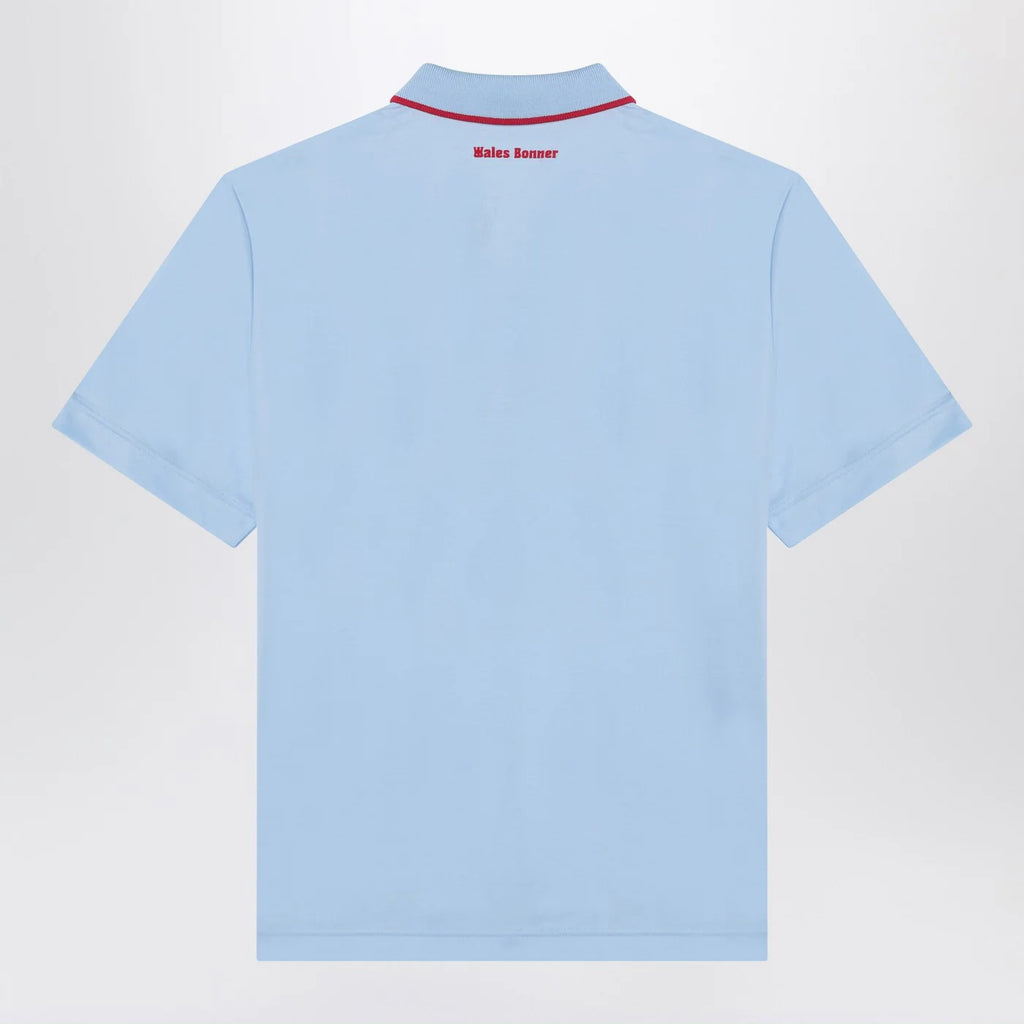 adidas by Wales Bonner Light blue polo shirt with logo