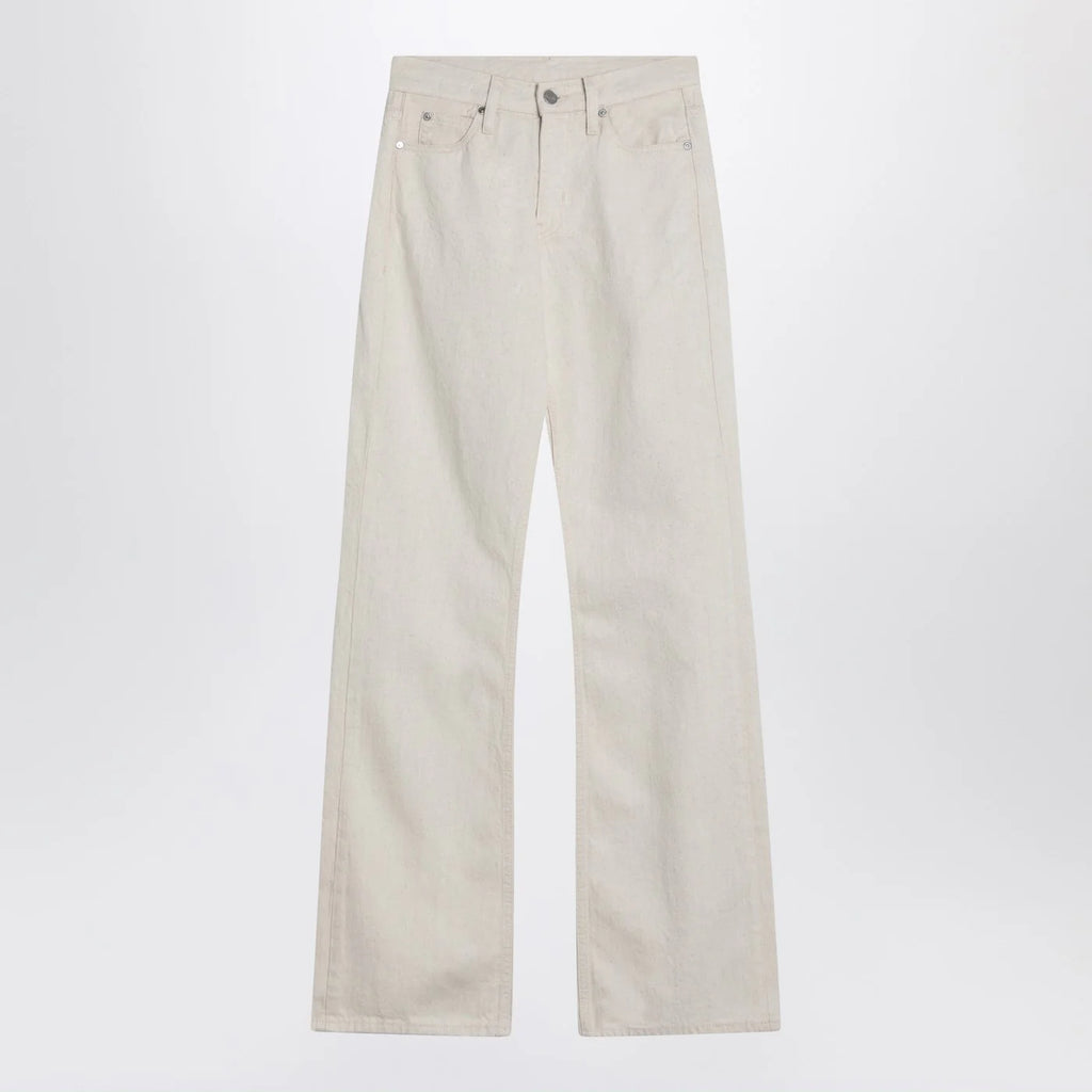 Calvin Klein Relaxed Flared beige jeans in linen blend