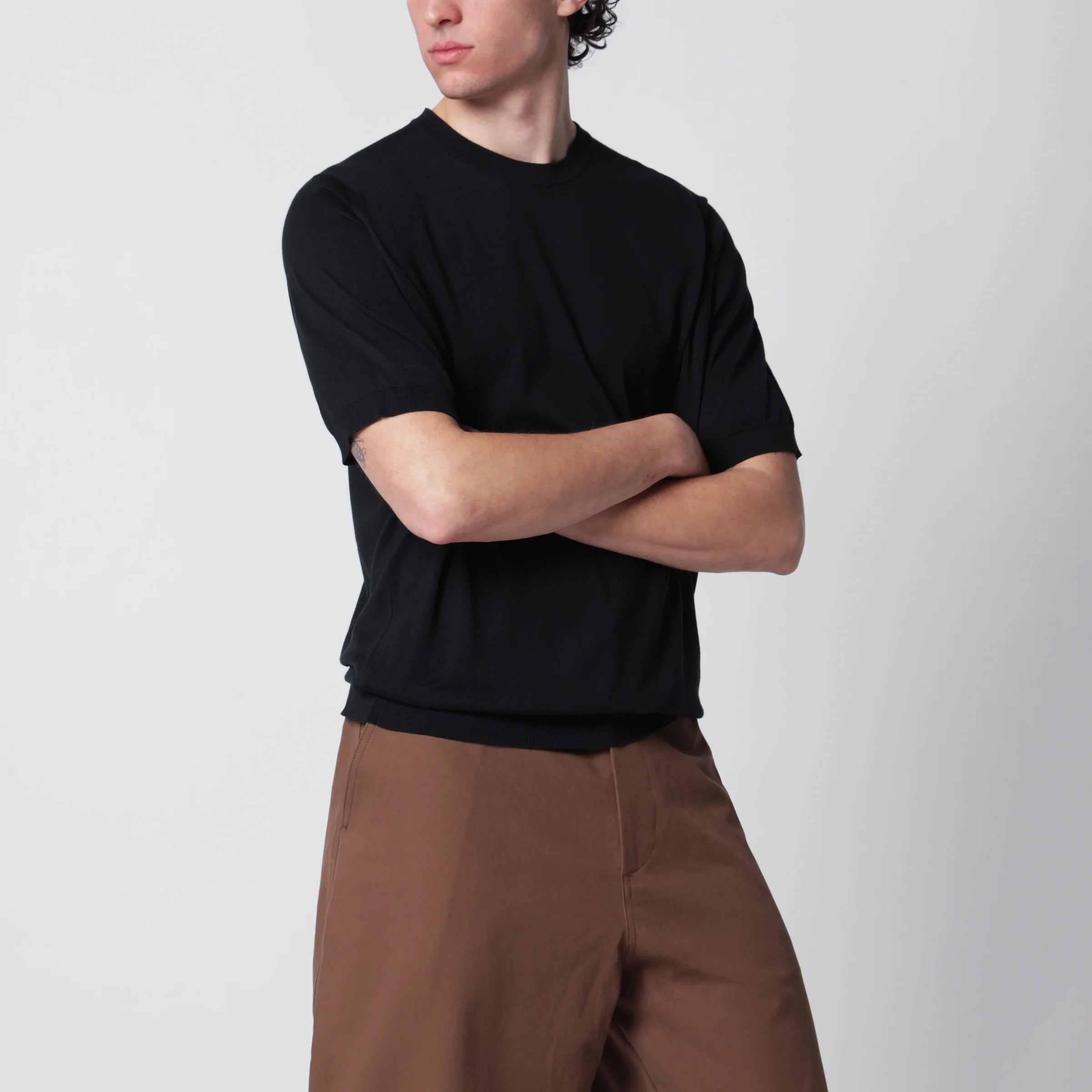 JOHN SMEDLEY Kempton black cotton sweater