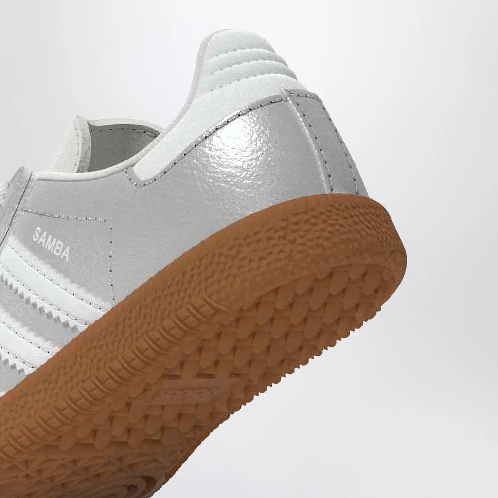 adidas Originals Samba Silver Metallic Sneakers with Elastic Laces