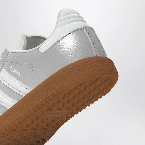 adidas Originals Samba Silver Metallic Sneakers with Elastic Laces